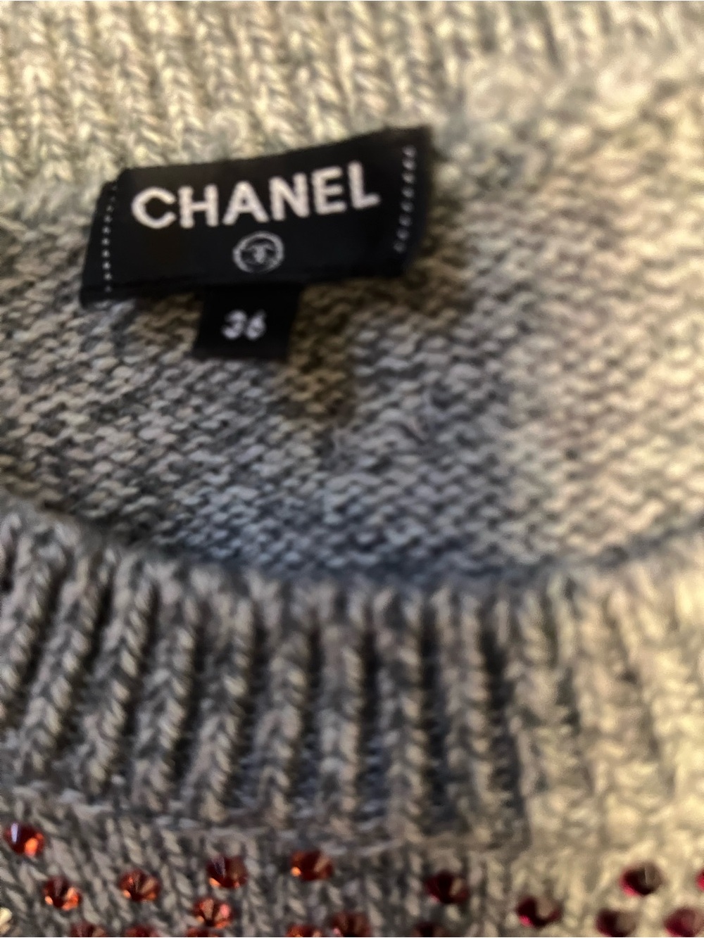 Authentic Chanel Fall 2022 Runway Iconic Crystal Embellished CC Cashmere Sweater - Picture 8 of 11